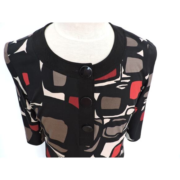 Madison Leigh Sheath Dress with Geometric Design, Size 14 - Picture 2 of 6